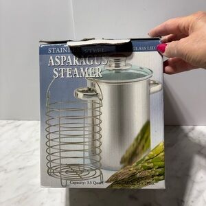 Stainless Steel Asparagus Steamer with Glass Lid